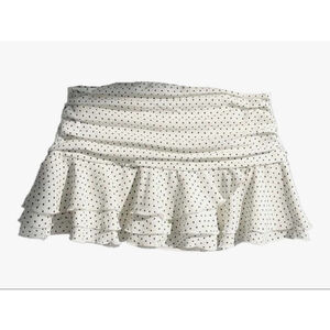 NEW Y2k Polka Dots Ruffle Layered Mini Low Rise Skort Shorts XS